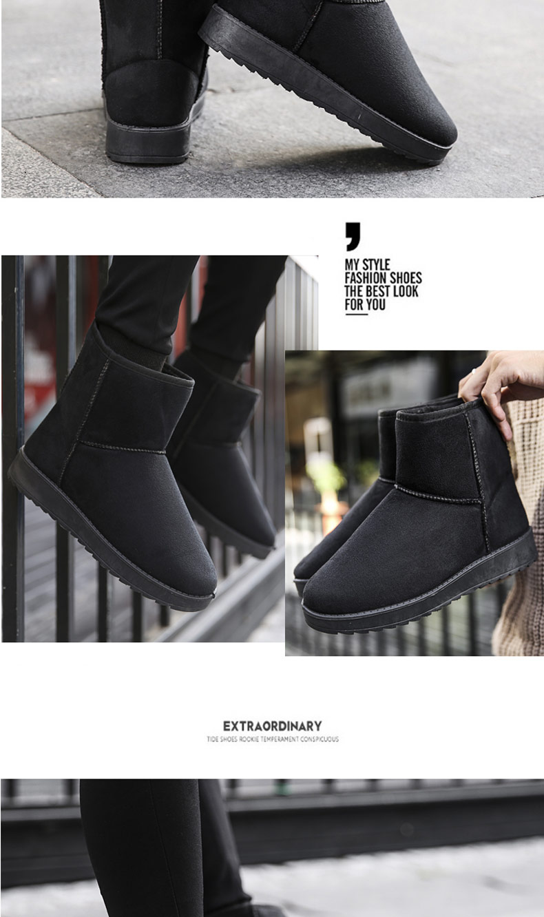 Giày mùa đông cộng với nhung ấm cho nam Giày ngắn nam Giày tuyết nam Giày cotton nam Giày cotton đôi phiên bản Hàn Quốc của xu hướng giày nam giầy boot nam