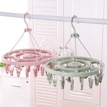 Multifunctional drying rack socks multi-plastic children clip round stainless steel non-slip diaper clip for household use