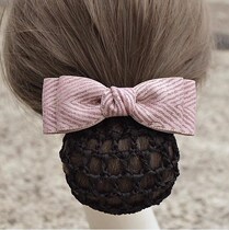 Nurse Flight Attendant Hair Net Butterfly Knot with internet pocket Hair Accessories Hotel Work Career Head Flower Bank