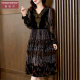 Shanifin elegant temperament wide wife dress ແມ່ໃສ່ຜ້າໄຫມ velvet ດອກໄຟ 2023 ພາກຮຽນ spring ແລະດູໃບໄມ້ລົ່ນຮູບແບບໃຫມ່