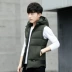 Vest nam phiên bản Hàn Quốc mùa thu đông giả xuống cotton nam áo khoác giản dị áo gile Áo vest cotton