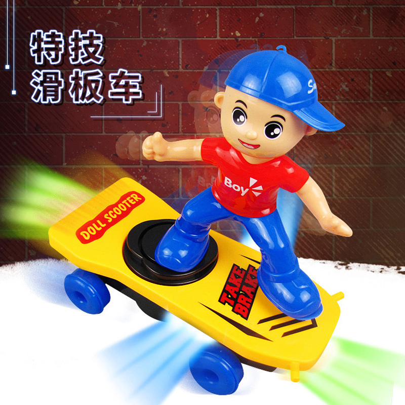 Acrobatic Little Boy's Colorful Spider-Man Skateboard Stunt Car Spinning and Rolling Car Baby Kids Electric Children's Toy Acrobatic Little Boy's Colorful Spider-Man Skateboard Stunt Car Spinning and Rolling Car Baby Kids Electric Children's Toy