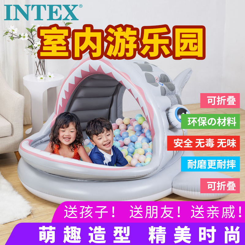 intex Inflatable baby boy ocean ball pool fence indoor color ball pool baby toy 1-2 years old