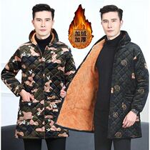Mens work clothes autumn and winter plus suede thickened thermal hood sweatshirt Kitchen Apron Adult hood Mens cotton clothes Big code