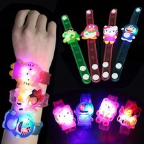  Luminous wrist band cartoon watch Glitter bracelet Childrens toy micro-business drainage push scan code small gift