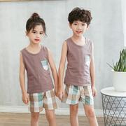 Bé quần short vest bộ bông áo bên bé mở mùa hè mỏng mà không mens Womens và tay áo quần áo trẻ em mùa hè.