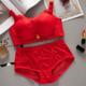 (One-piece set) không thép vòng áo ngực ngực nhỏ womens đồ lót sexy loại điều chỉnh dày thân-to-dày thân-to-thân áo ngực.