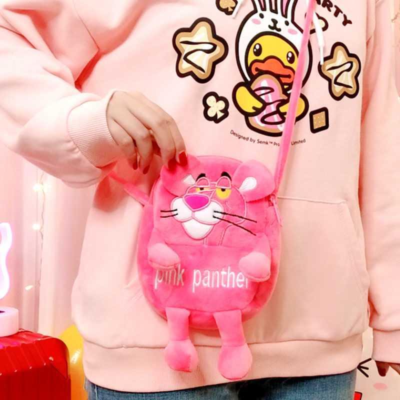 Hàn Quốc phiên bản của chị mềm mại dễ thương sinh viên phim hoạt hình cô gái mới plush hai lớp túi điện thoại di động dốc túi hoạt hình net túi cô gái đỏ