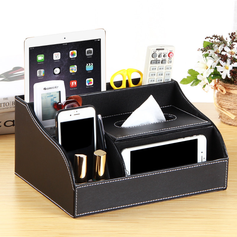 Black multi-function tissue box Toilet paper box Removable toilet paper box Facial tissue box Storage box on the living room coffee table