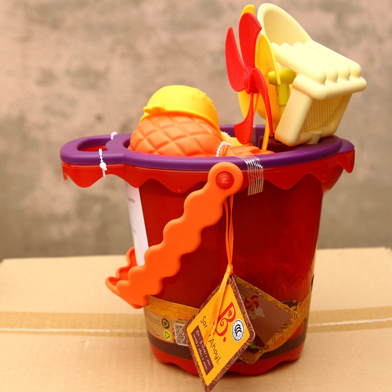 American B Toys Bieboy beach drama Water Toys Baby seaside fun sand and sand tools Plastic shovel barrel-Taobao