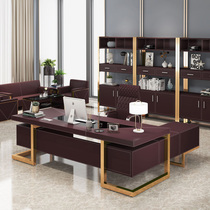 Light luxury high-end bosss desk High-grade office furniture Boss table and chair Presidents table combination large desk