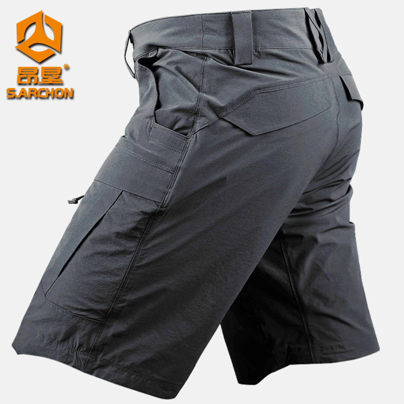 Summer New Elastic Quick-Drying Shorts Tactical Pants Men's Straight-Leg Five-Point Pants Outdoor Breathable Sports Casual Cargo Pants