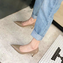 A D Hepburn soft leather shallow mouth shoes ~ 2022 new comfortable not toe toe stiletto high heels women