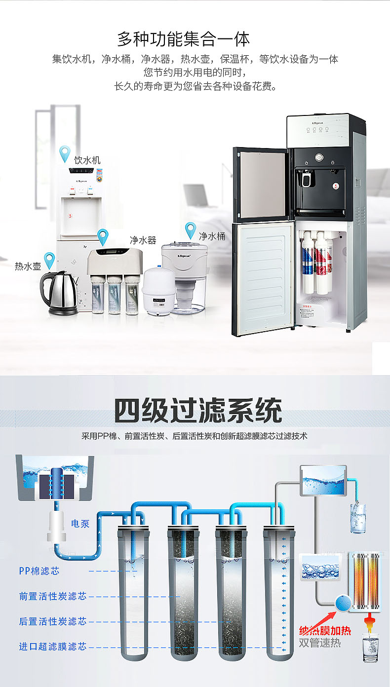 máy lọc nước kangaroo 净 饮 机 Máy lọc nước nóng lạnh lạnh gia đình văn phòng dọc 5593XZ - Nước quả kinh nghiệm mua máy lọc nước