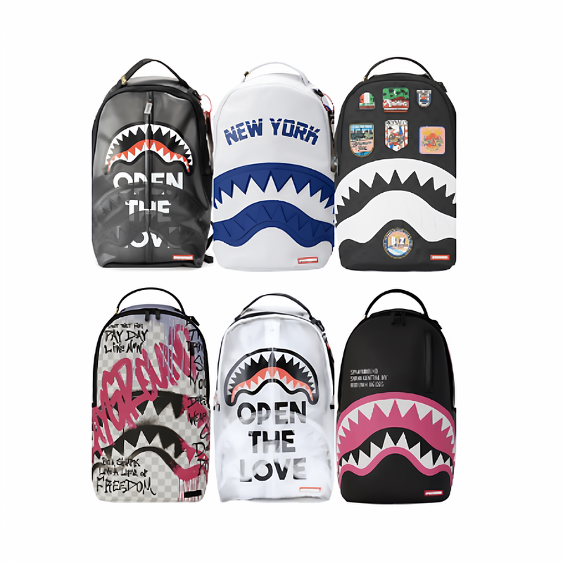 Sprayground Shark Mouth Popular Backpack in Blue, White, Transparent and Pink Sprayground Shark Mouth Popular Backpack in Blue, White, Transparent and Pink