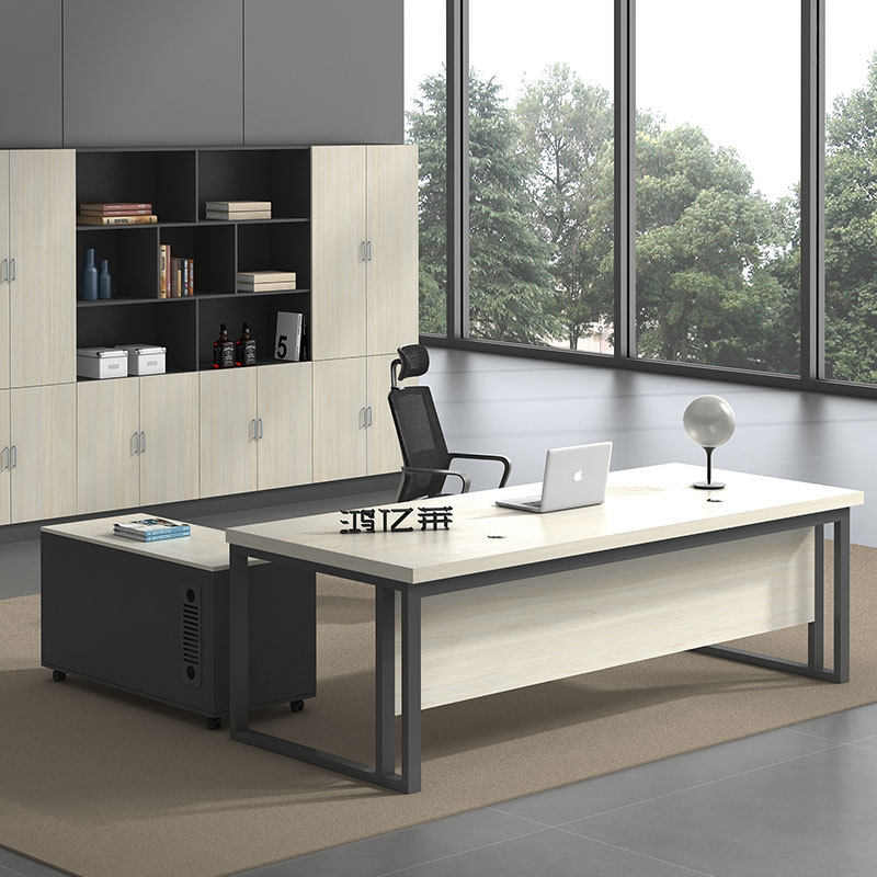Chongqing Office Furniture Boss Desk Simple Modern President Desk Fashion Manager Supervisor Desk Cabinet Chair Combination