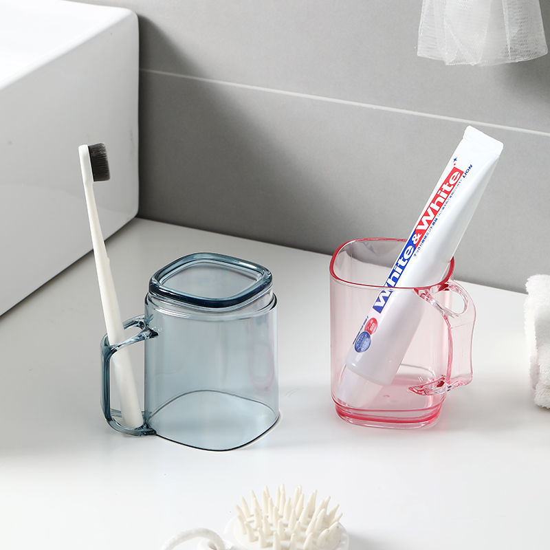 Creative mouthwash cup Simple light luxury household plastic couple brush tooth cup student dorm transparent wash cup suit