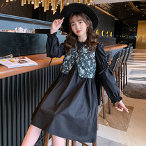 Tide brand girl dress spring and autumn 2021 New style childrens college style princess dress big child girl skirt