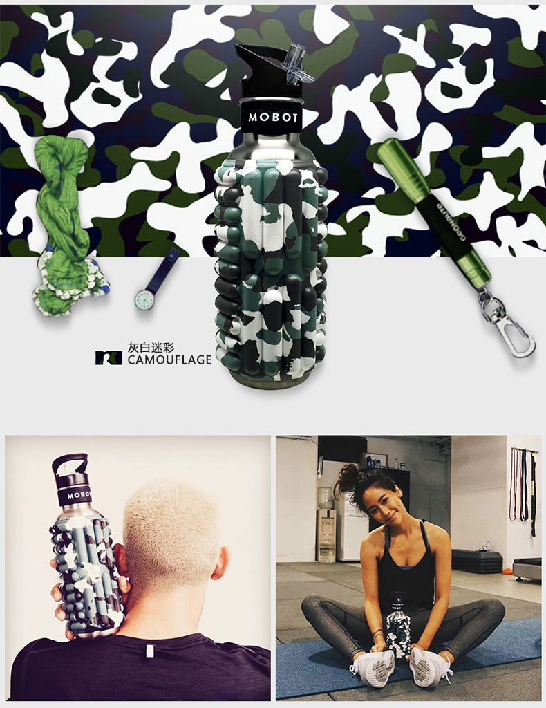 RESHAPE Remodeling American Mobot Roller Massage thể thao ấm chén nước di động bằng thép không gỉ chai 	bình nước thể thao adidas	