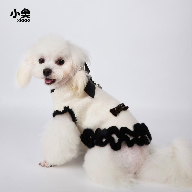 Dog Clothes Princess Dress High-End Warm Sweater Teddy Schnauzer Bichon Pomeranian Corgi Maltese