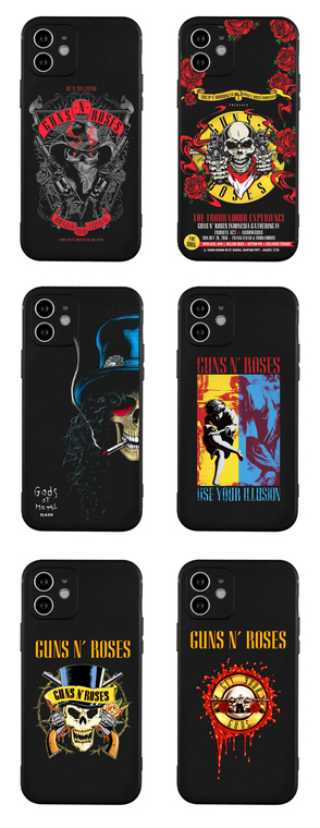 Guns And Roses New Metal Band Illustration 15, 14, 13, 12, 11 iPhone Case