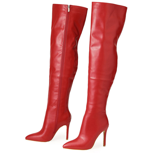 High-Heeled Boots for Women, New Autumn and Winter Models, European and American Cross-Border Style, Super High Heels, Large Size, Black Over-The-Knee Long Boots