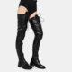 Independent Foreign Trade European and American Style Sexy Lace-Up Chunky Heel Super Stretchy Over-The-Knee Boots Extra Large Size 46 Unisex Fashion Boots
