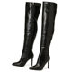 High-Heeled Boots for Women, New Autumn and Winter Models, European and American Cross-Border Style, Super High Heels, Large Size, Black Over-The-Knee Long Boots