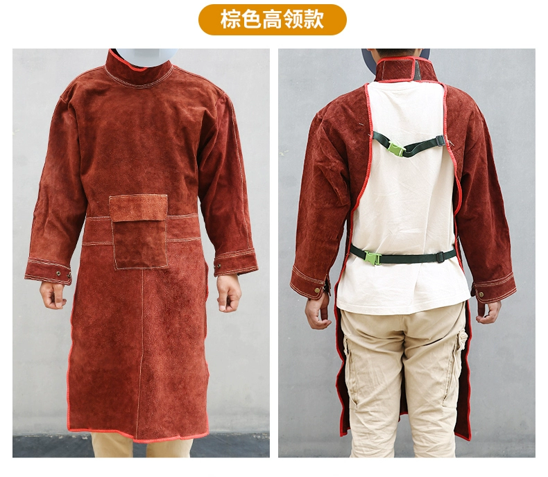 Quần áo bảo hộ hàn da bò, cách nhiệt, chống bỏng, chống cháy, chịu nhiệt độ cao, quần áo bảo hộ lao động hàn hồ quang argon, tạp dề da ngược quần áo bhld