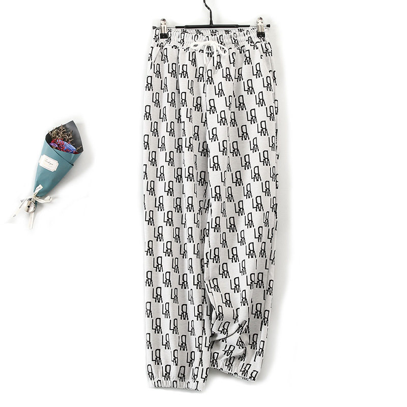 European and American Foreign Trade Export YU Single-tailed Single-tailed Withdrawal Cupboard Clearance Clear Cabin Cut Bull Goods Flower Pattern Bunch Foot Casual Broadlegged Pants