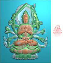 Sitting lotus Guanyin jade carving picture Zhengzhuang sitting Guanyin computer machine engraving picture is sitting Guanyin Finely Carved and Thousand Hands of Guanyin
