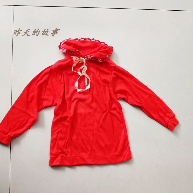 Nostalgia Old Stock 80-90 Years Acrylic Fiber Round Neckline Laced With Sweatshirt Children Knit Clothes Autumn Clothes