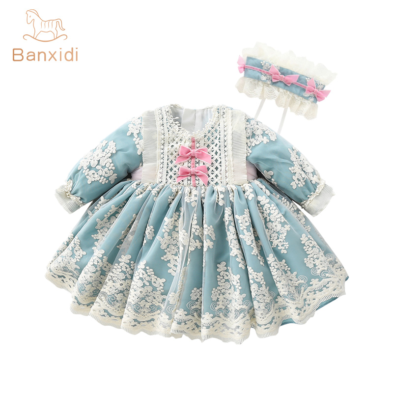 Baby girl spring dress 2022 new western style baby one-year-old dress skirt girl princess skirt spring and autumn