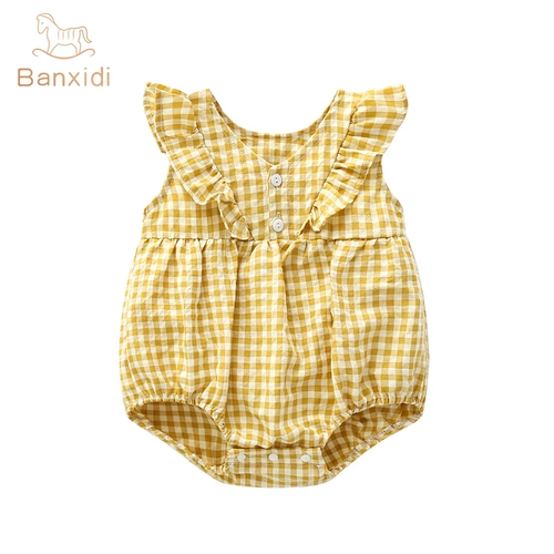 Детский комбинезон, тонкая летняя одежда, летнее боди для девочек для новорожденных для принцессы