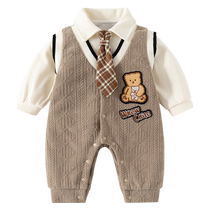 Baby clothes autumn clothes newborn boys jumpsuits handsome full moon hundred days gentlemans one-year-old clothes spring and autumn