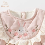 Детский демисезонный комбинезон, флисовый стеганый осенний пуховик для принцессы для младенца для выхода на улицу