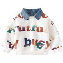 Boys sweatshirts spring and autumn 2024 new style handsome and fashionable baby casual clothes childrens autumn clothes childrens tops trendy