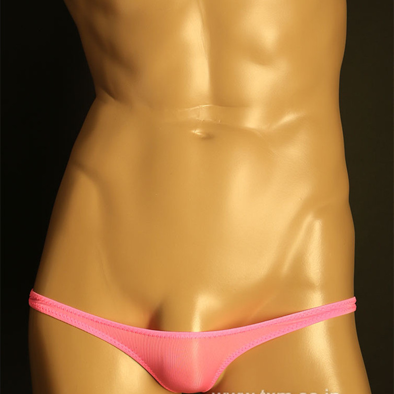 2023 Men's Thong Ultra-Low Waist Sexy T-Pants Solid Color Elastic Briefs Small Thong Half-Cover Youth Men's Underwear