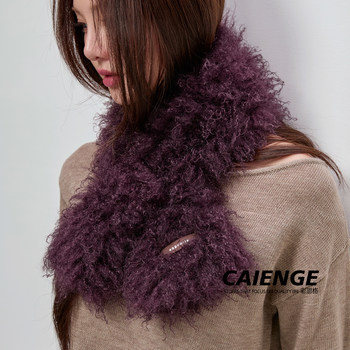 Imitation Lamb Wool Scarf for Women, Autumn and Winter Korean Style Versatile Plush Thickened Cycling Warm Cross Neck Warmer Neck Scarf