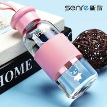 Boiling water anti-scalding anti-leakage cup female creative trend glass drink carrying with a lid to make tea with a lid for men and women 