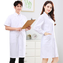 Laboratory White Coat-Coat Female Spring Male Doctor Clothing Student Medical Experiment Wear Long Sleeve Repaired Body Beauty Salon Workwear
