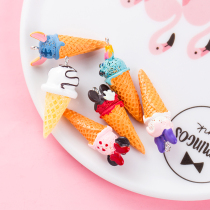 Simulation resin ice cream cone resin diy earring accessories cream mobile phone case material keychain accessories hanging