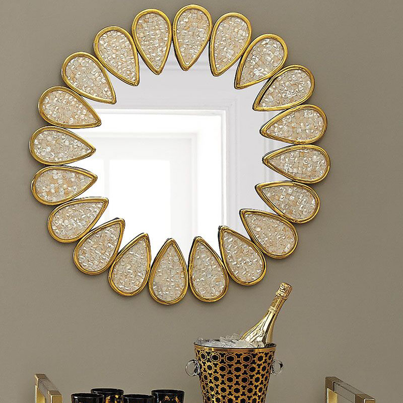 Vigorous mirror Customized round European style Decorative Mirror Living Room Genguan Mirror Fireplace Mirror Bedroom Dining Room Decoration Mirror