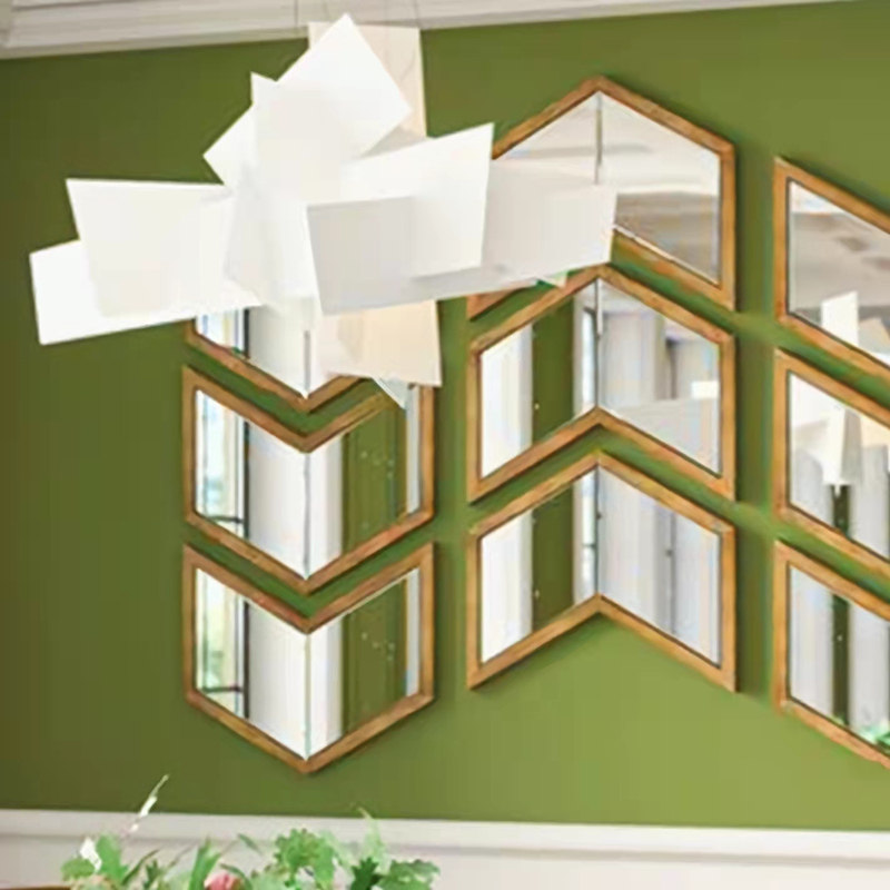 Art Mirror Wall Decoration Mirror Dining Room Creative Genguan Living-room Background Wall American Profiled Wall-mounted Composite Mirror