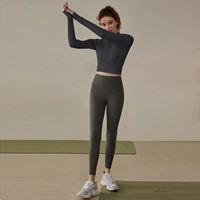 Черный топ+серые брюки йоги [Set]