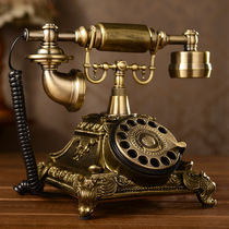 Retro landline phone fashion creative personality home vintage turntable antique fixed telephone wireless card card