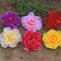 Peony emulation head decoration flower square dance head flower childrens performance hand take 61 performances of dancing props flowers