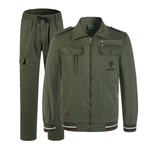 Летний хлопковый тонкий износостойкий камуфляжный комплект для работы, рабочая одежда, защита от ожогов