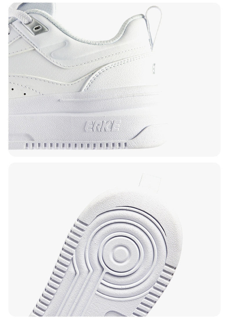 обувь на тонкой подошве ( для скейтборда ) 玩酷鸿星尔克鞋子女鞋板鞋空军一号夏季新款厚底黑白休闲 𫔮运动鞋女 The Erke