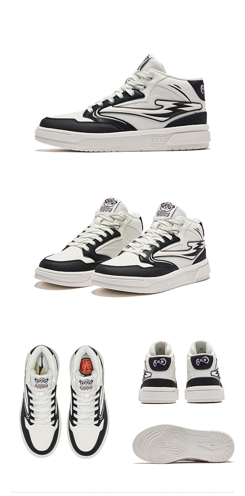 обувь на тонкой подошве ( для скейтборда ) 电池熊猫鸿星尔克板鞋休闲 𫔮高筒女鞋夏季2025新款鞋子厚底运动鞋女 The Erke